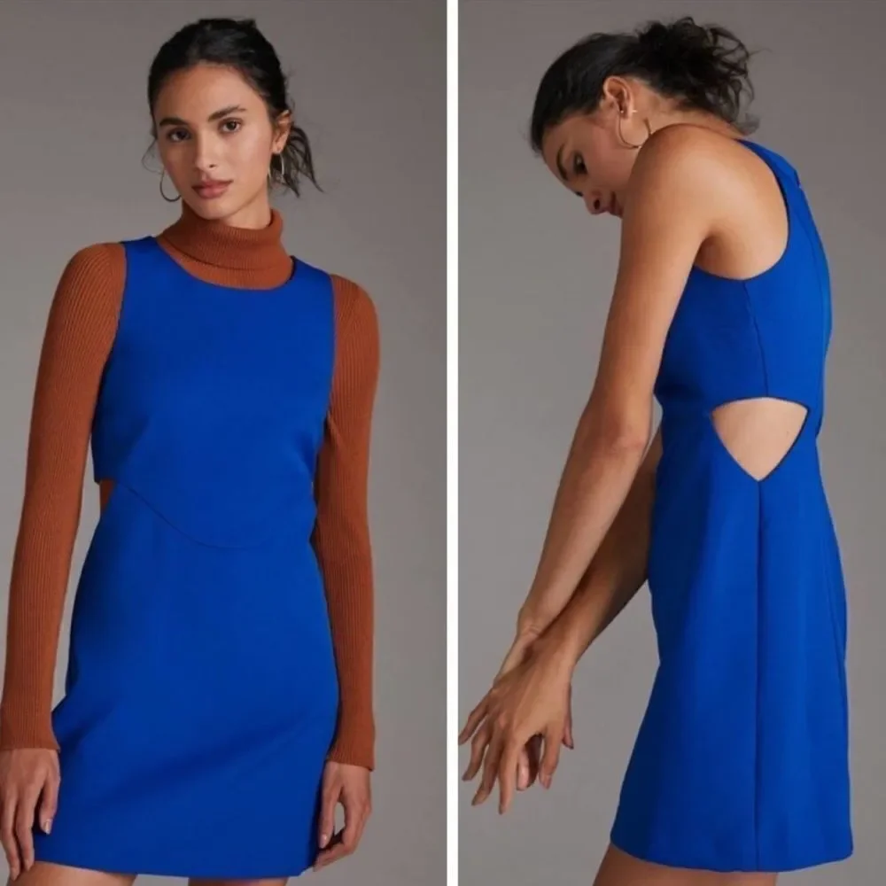 NWT Anthropologie Mare Mare Cut Out Shift Dress Blue Size XS